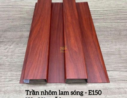 TRẦN NHÔM 2 SÓNG E150 X2 VÂN GỖ HƯƠNG