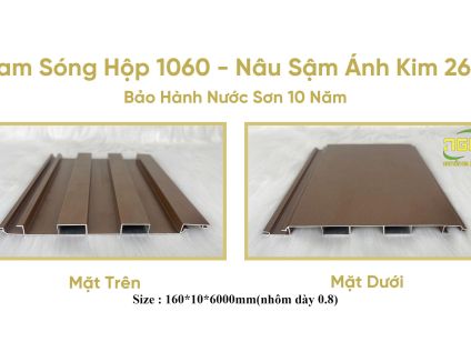 LAM SÓNG HỘP 1060 NÂU SẬM ÁNH KIM 264