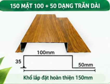 Tấm Nhôm 150 Mặt 100-50 Dạng Trần Dài