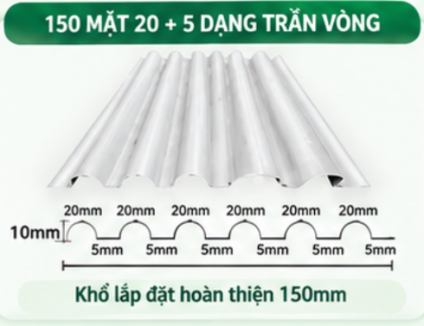 Tấm Nhôm 150 Mặt 20-5 Dạng Trần Vòng