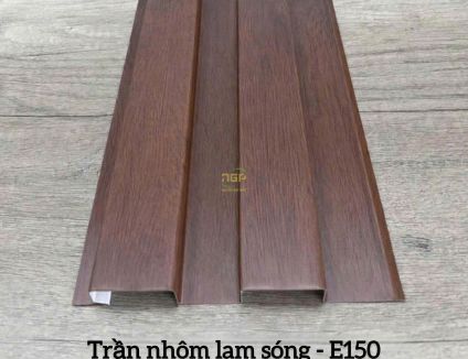 TRẦN NHÔM 2 SÓNG E150 X4 VÂN GỖ ÓC CHÓ