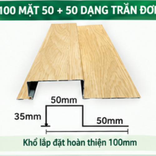 Tấm Nhôm 100 Mặt 50-50 Dạng Trần Đơn