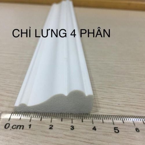 Phào chỉ PS trắng trơn bản 4cm