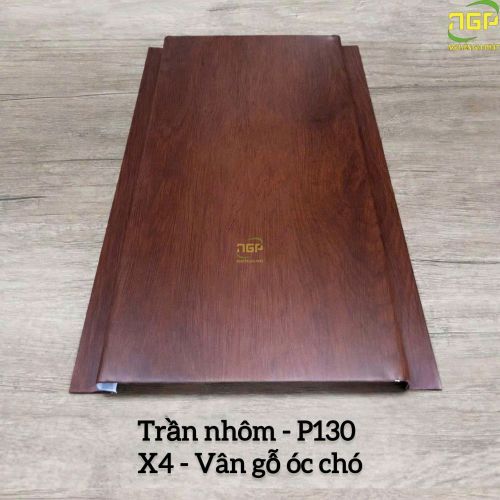 TRẦN NHÔM 1 SÓNG P130 X4 VÂN GỖ ÓC CHÓ