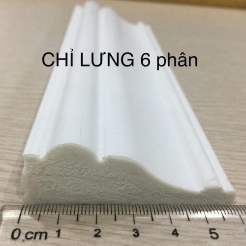 Phào chỉ PS trắng trơn bản 6 cm