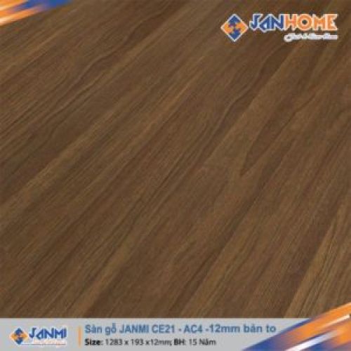 Sàn gỗ JANMI CE21 – 12mm  Kích thước: 12x 193x 1283mm