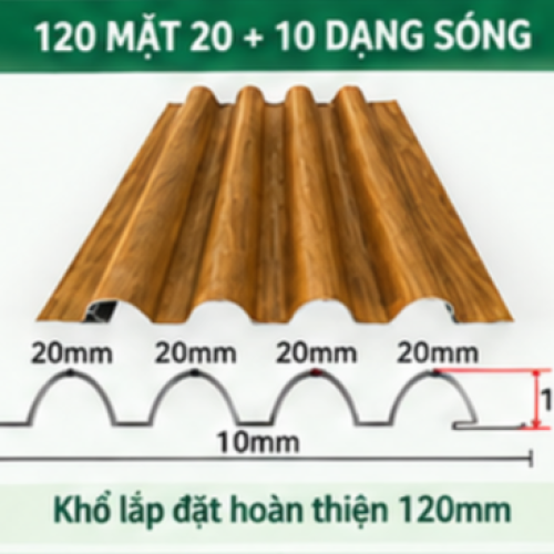 Tấm Nhôm 120 Mặt 20-10 Dạng Sóng