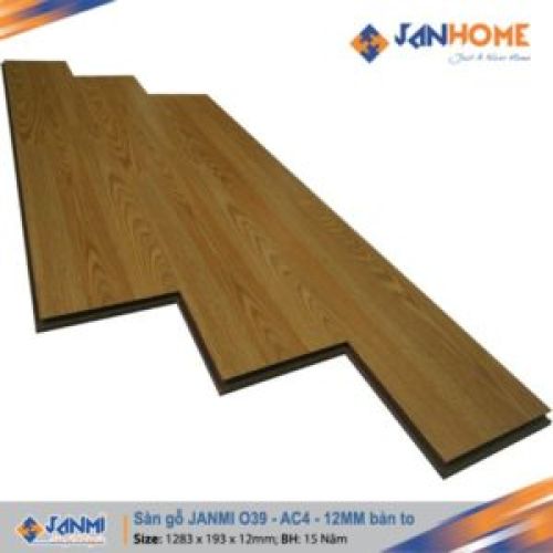 Sàn gỗ JANMI O39 – 12mm  Kích thước: 12x 193x 1283mm