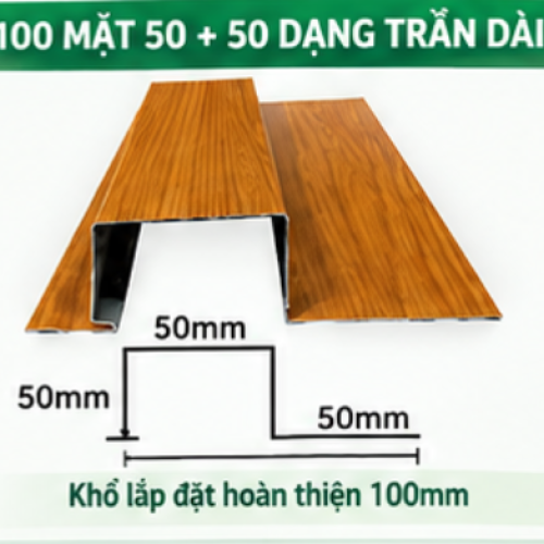 Tấm Nhôm 100 Mặt 50-50 Dạng Trần Dài