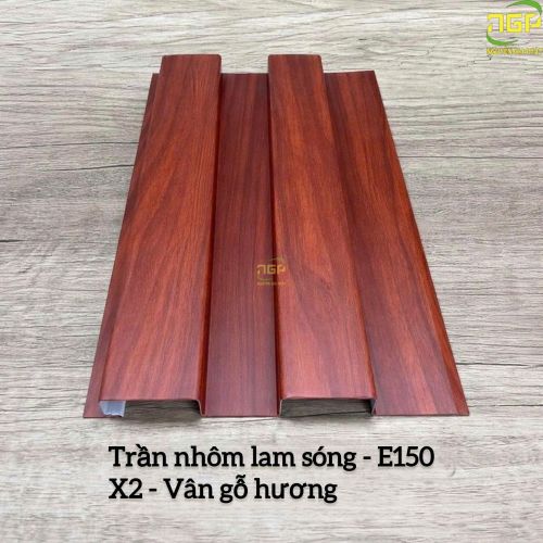 TRẦN NHÔM 2 SÓNG E150 X2 VÂN GỖ HƯƠNG
