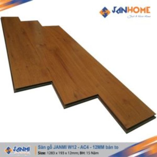 Sàn gỗ JANMI W12 – 12mm  Kích thước: 12x 193x 1283mm