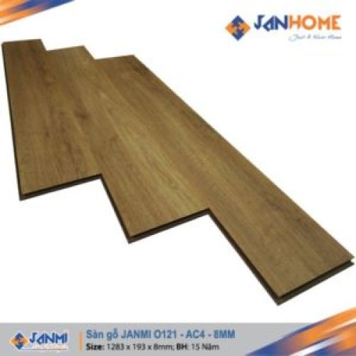 Sàn gỗ JANMI O121  Kích thước: 8x 193x 1283mm