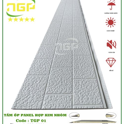 TẤM PANER HỢP KIM NHÔM LÕI XỐP - TÔN LÕI XỐP 8TGP01
