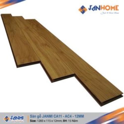 Sàn gỗ JANMI CA11 – 12mm  Kích thước: 12x 115x 1283mm