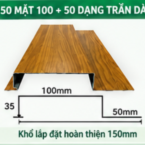Tấm Nhôm 150 Mặt 100-50 Dạng Trần Dài