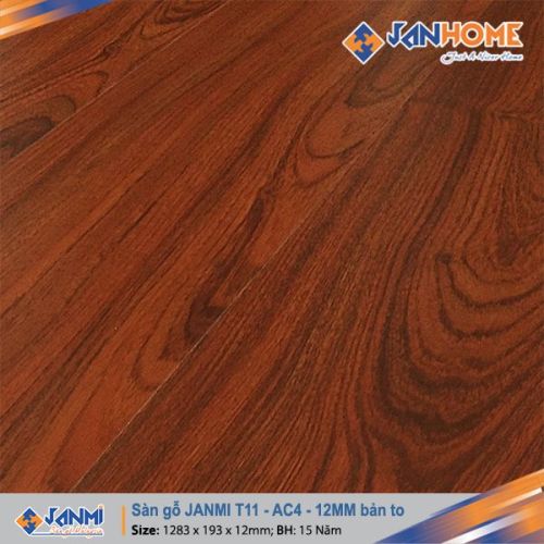 Sàn gỗ JANMI T11 – 12mm  Kích thước: 12x 193x 1283mm