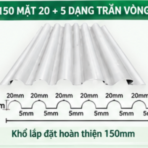 Tấm Nhôm 150 Mặt 20-5 Dạng Trần Vòng