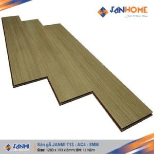 Sàn gỗ JANMI T13  Kích thước: 8x 193x 1283mm