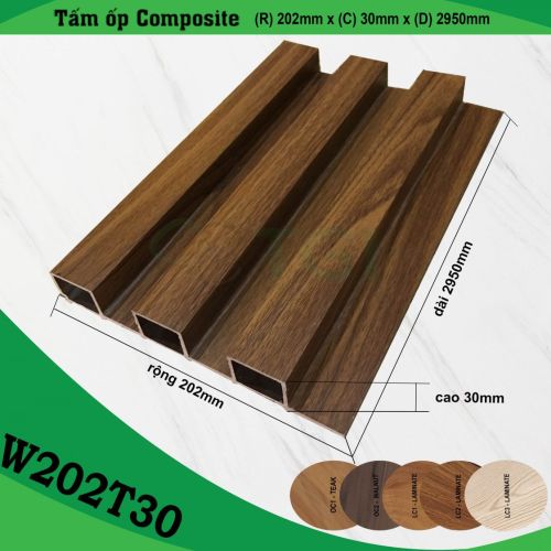 Tường và Trần Gỗ Nhựa Composite Trong Nhà W202T30